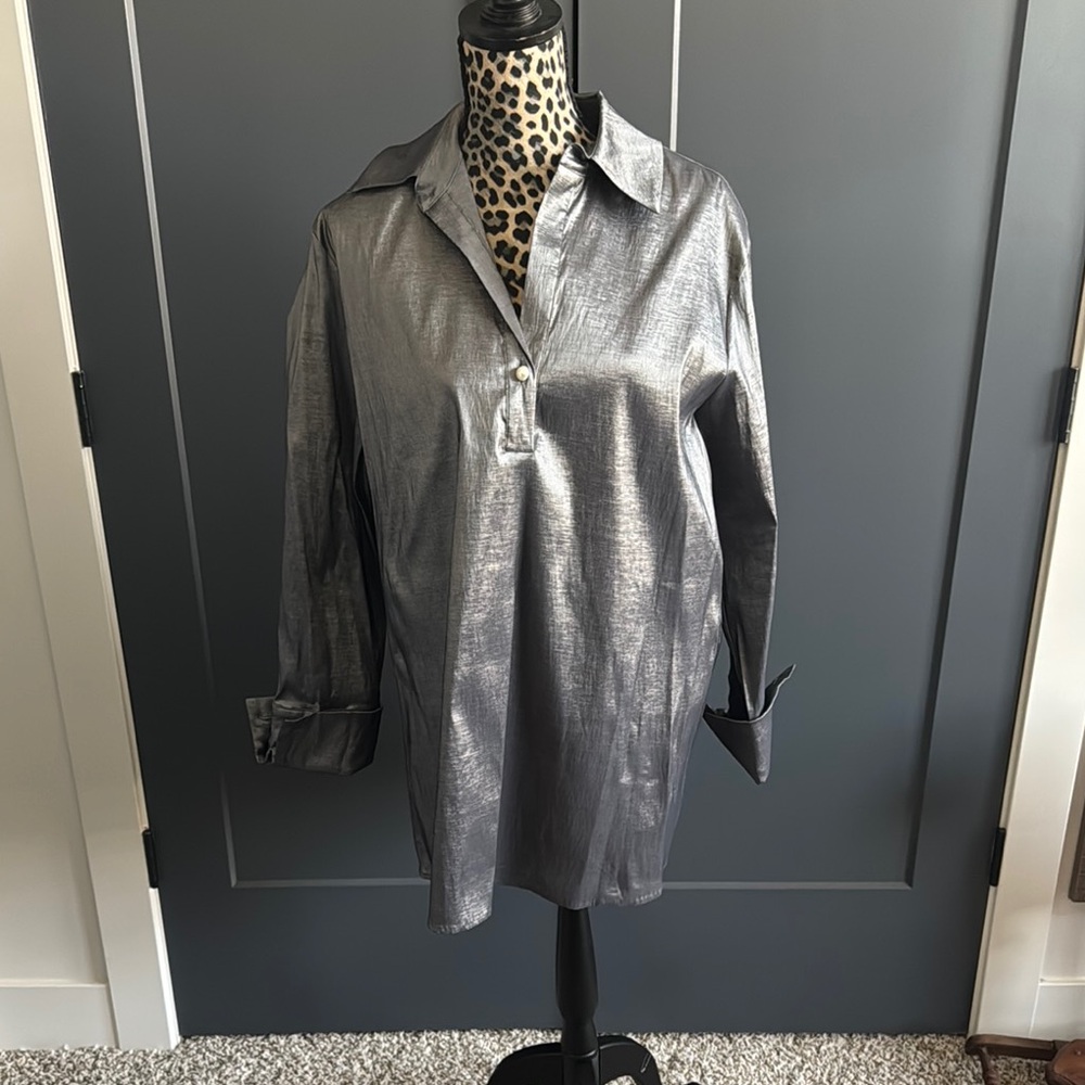 Chico's Shimmering Silver Tunic
